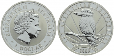 Australien 1 Dollar 2009 Kookaburra - 1 Unze Feinsilber